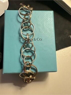 Tiffany & Co. Two-Tone Interlocking Circle Bracelet - Silver RARE Authentic